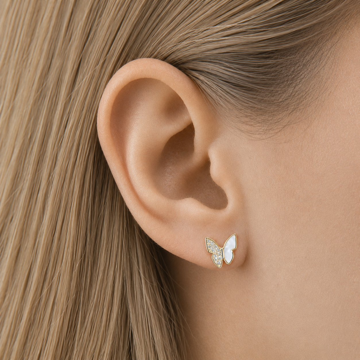 Crystal Butterfly Studs