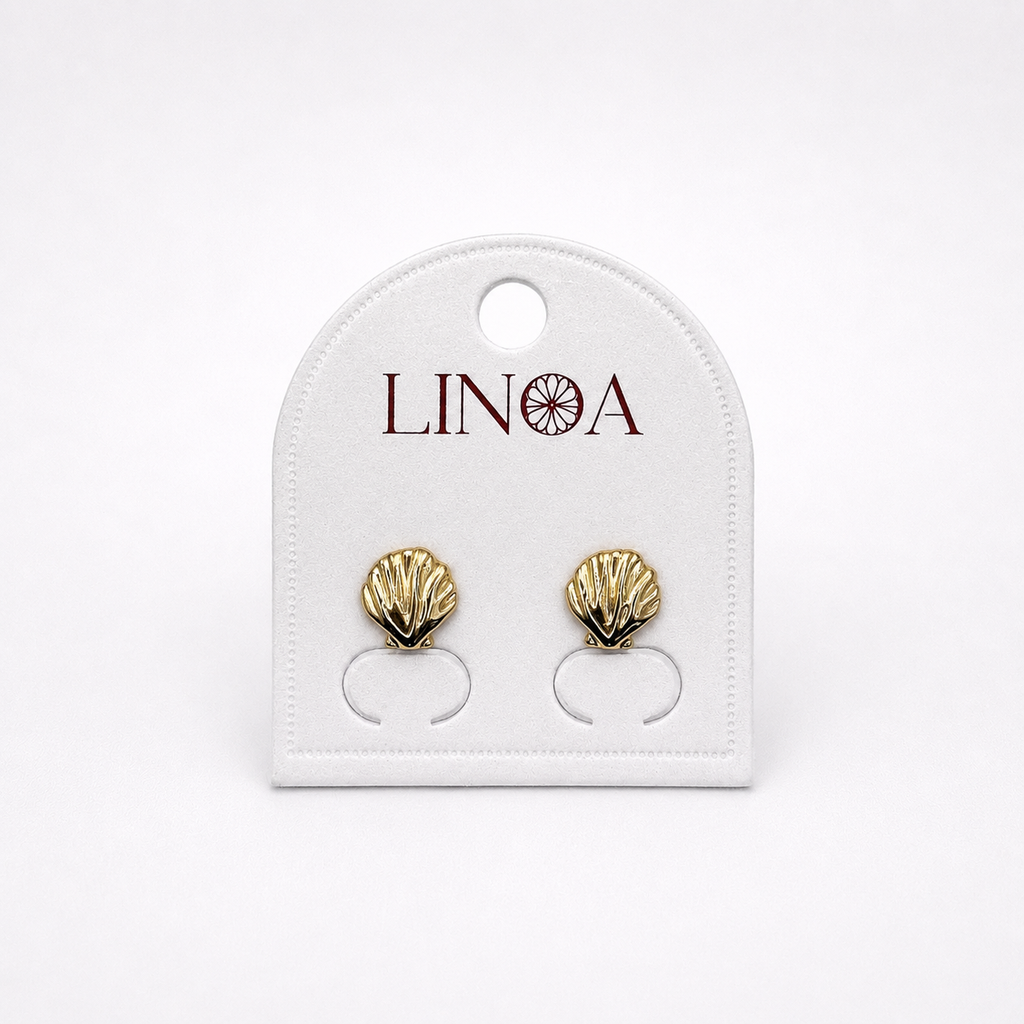 Golden seashell Studs