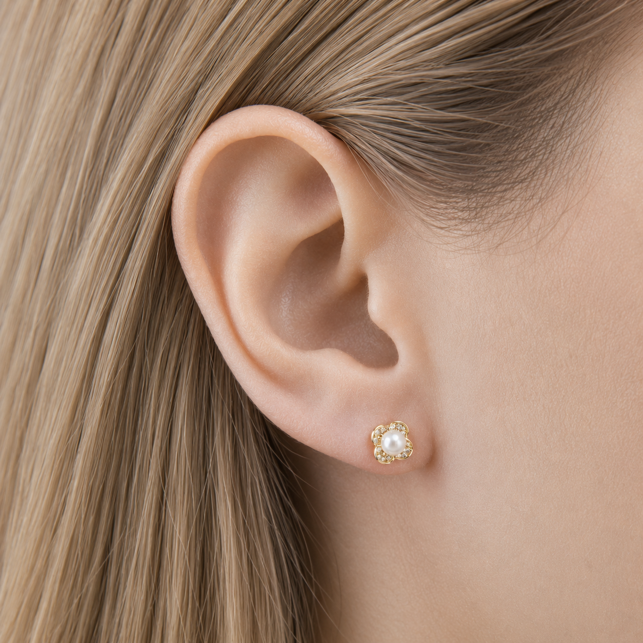 Pearl Flower Studs