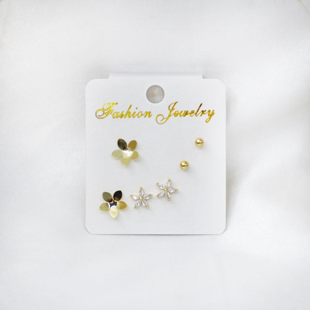 Trio Sparkle Bloom Stud Set